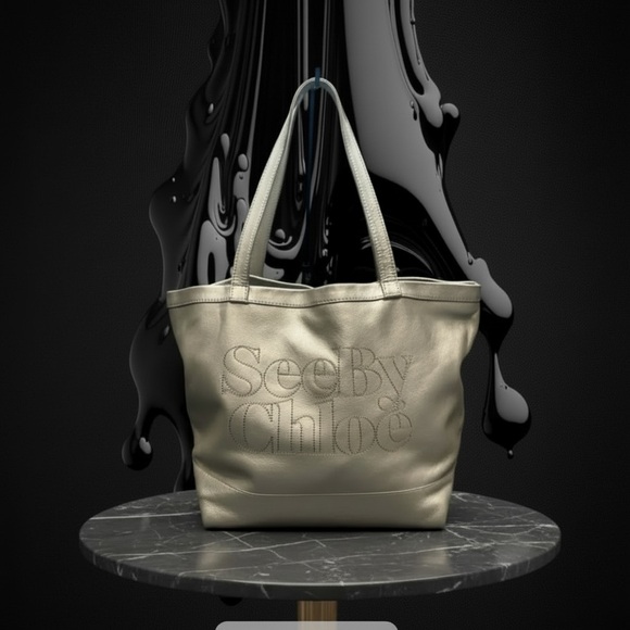See By Chloe Handbags - See By Chloe Gold Tote Bag EUC!!!